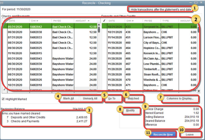 reconcile credit card transactions in QuickBooks
