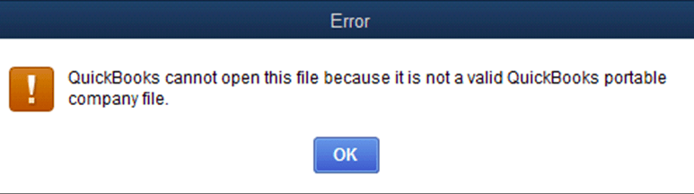 QuickBooks Portable Company File Error
