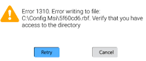 quickbooks error 1310 error writing to file