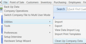 quickbooks clean up company data utility