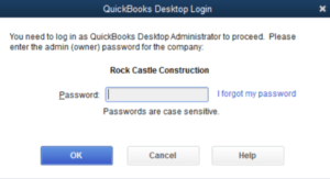 reset quickbooks password