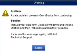 Read more about the article A data problem prevents QuickBooks from continuing
