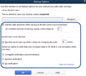 quickbooks desktop backup data