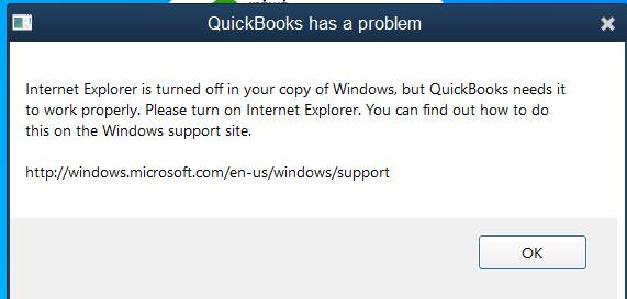 QuickBooks Internet Explorer Turned Off