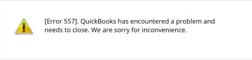 quickbooks error 557