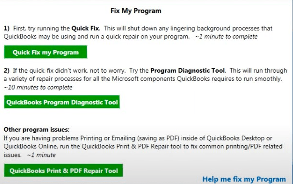 QuickBooks Program Diagnostic Tool