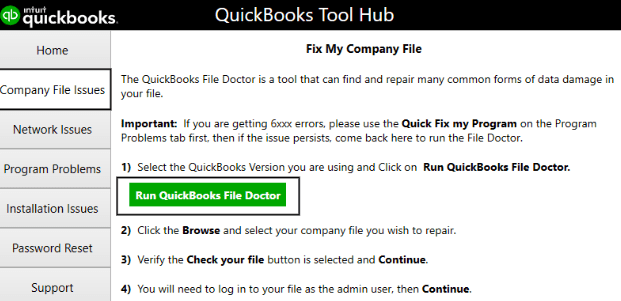 quickbooks error 6129 fix using file doctor tool