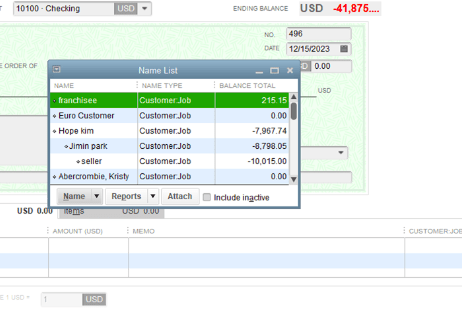 Re-sort lists in QuickBooks Desktop